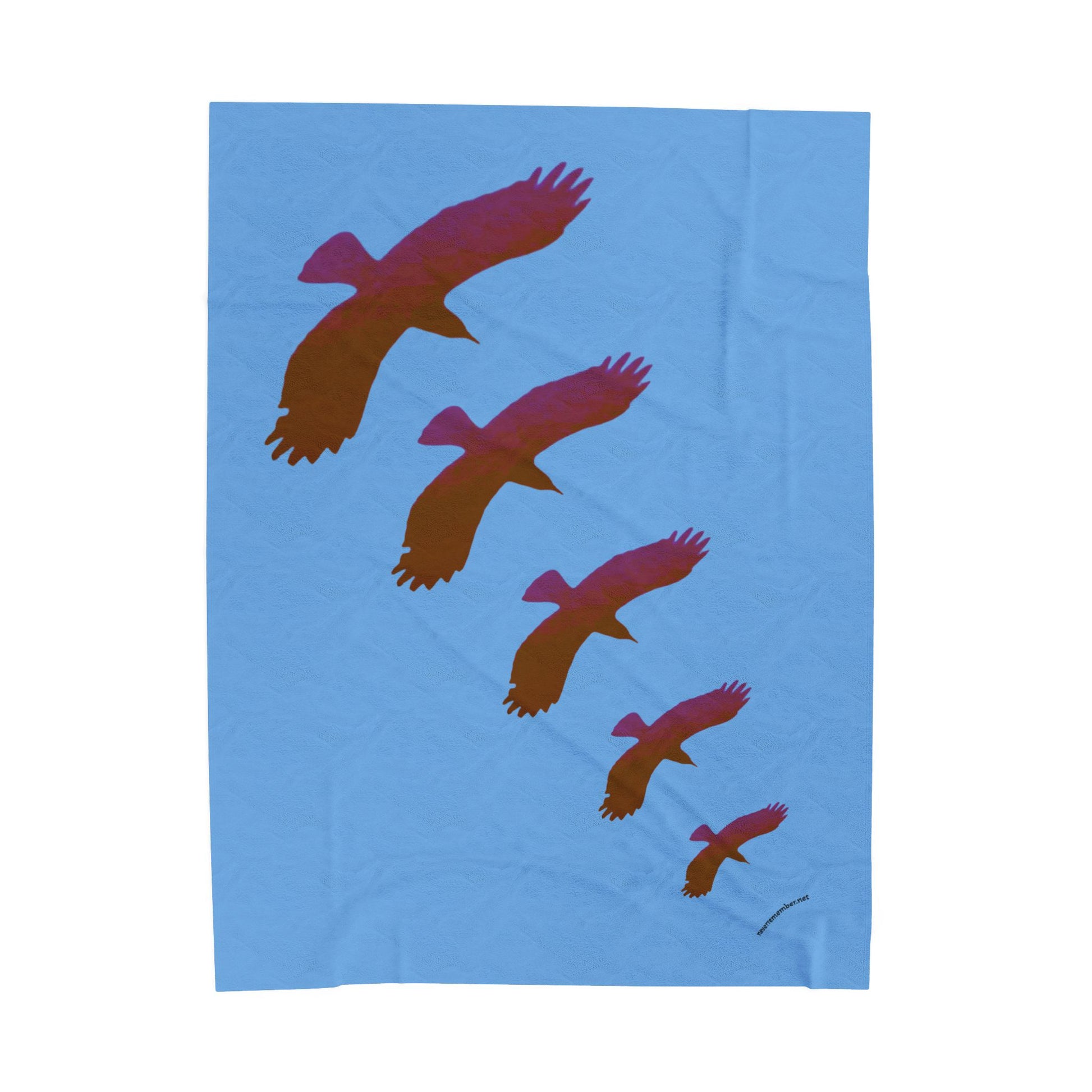 Soaring Eagles Velveteen Plush Blanket | Gradient Flying Bird Design