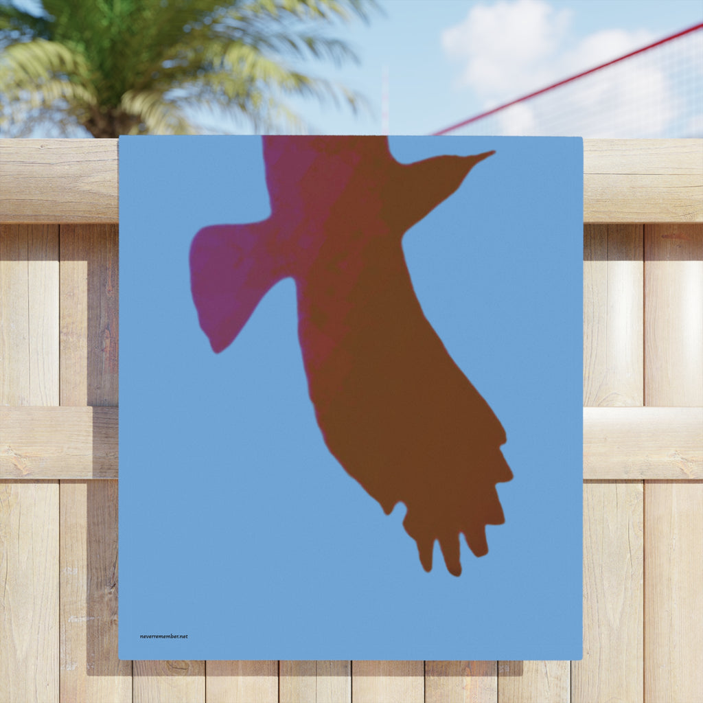 Soaring Raven Beach Towel, Coastal Blue