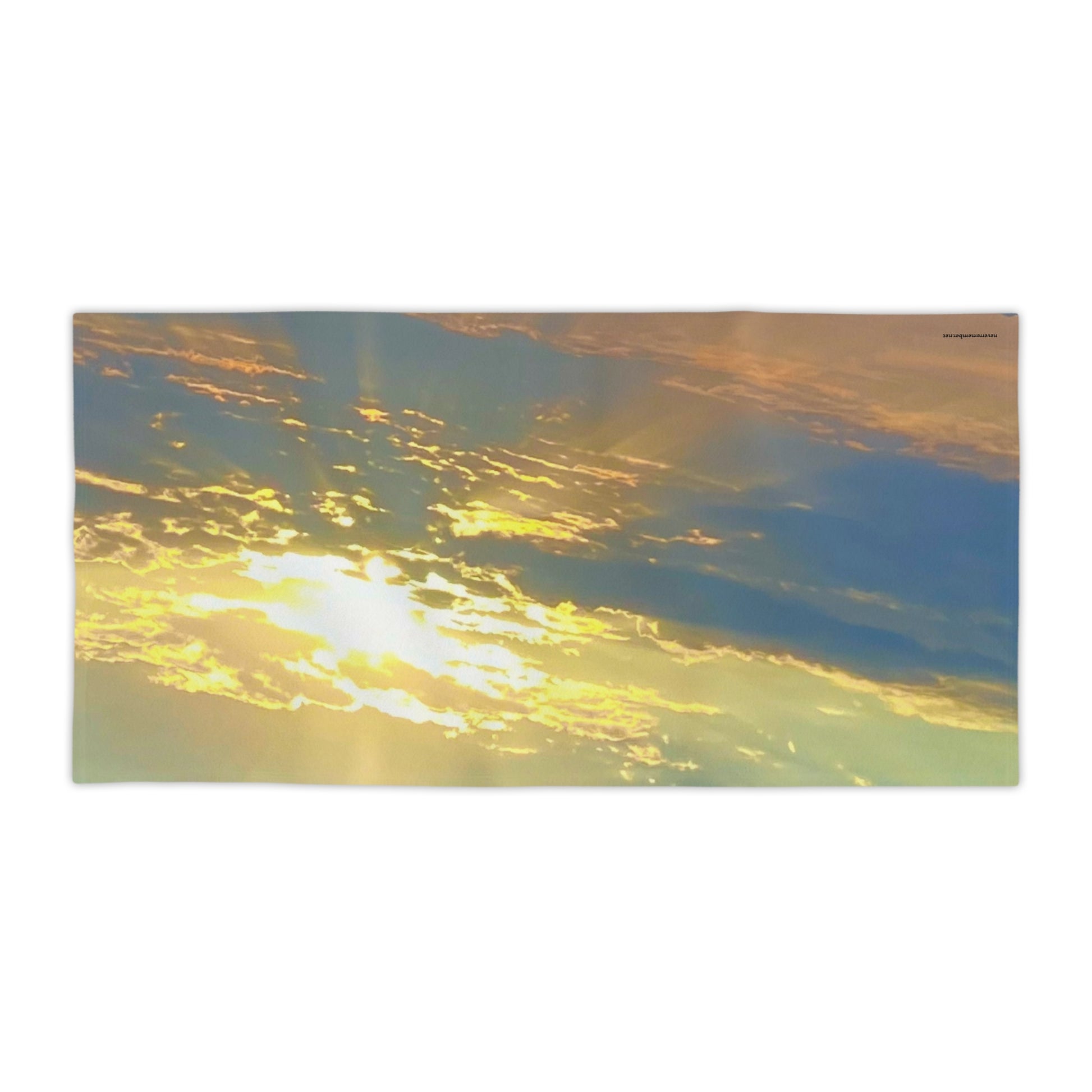 Sunset Sky Beach Towel | Golden Clouds, Coastal Beach Towel