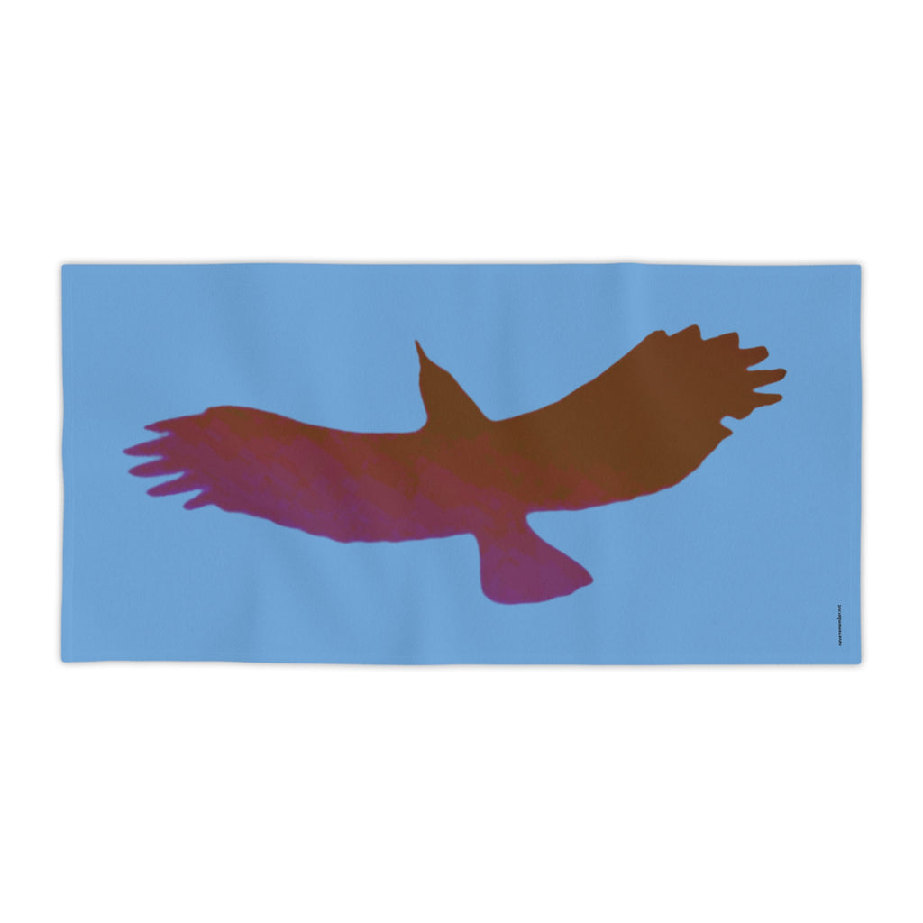 Soaring Raven Beach Towel, Coastal Blue